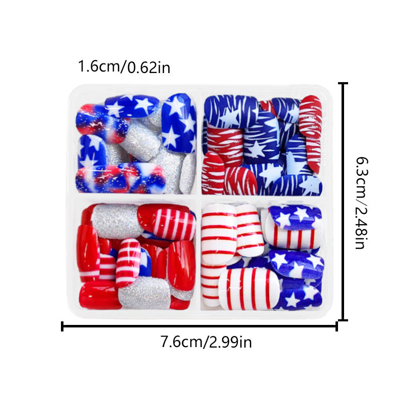 Independence Day Nails - Glitter Red & Blue Combo