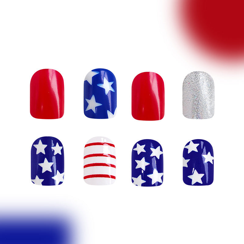 Independence Day Nails - Glitter Red & Blue Combo
