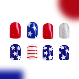 Independence Day Nails - Glitter Red & Blue Combo