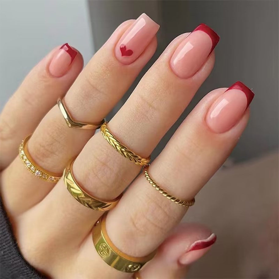 Candy Color Press On Nails - European & French Style Set
