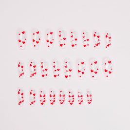 Press-On Love Nails - Glamorous Cherry Red Design