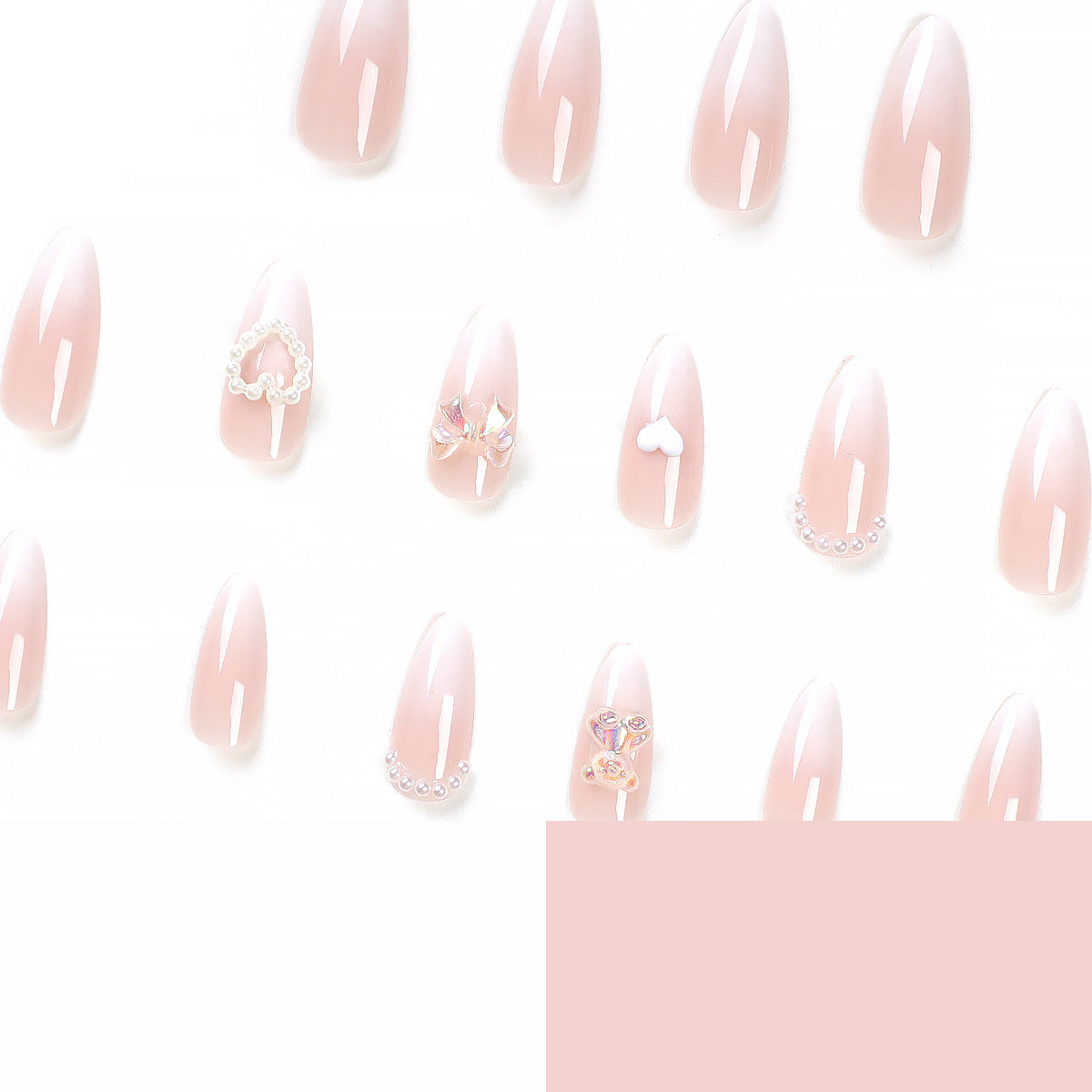 Gradient French Tip Nails - Sweet Love Design 24PC Set