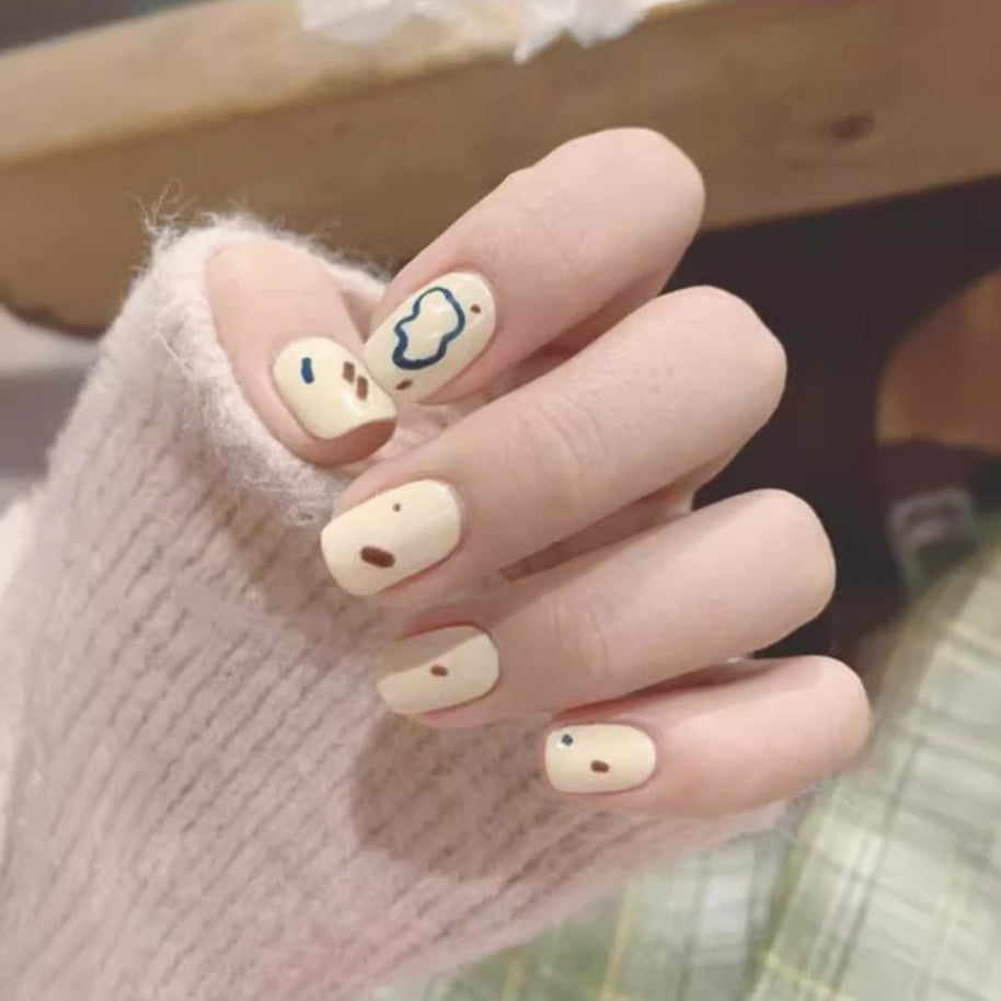 Candy Color Press On Nails - European & French Style Set