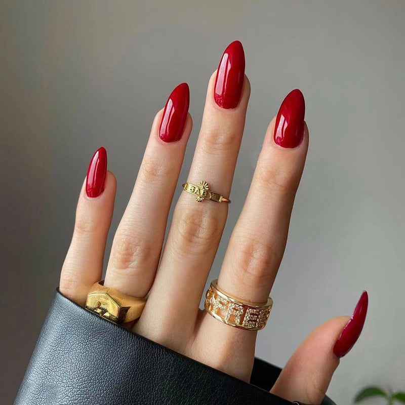Wear Armor Mid-Length Nails - Solid Color Drop Shape Set