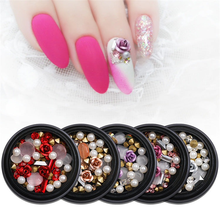 Pointed Nail Pearls - Jade-Shaped Rhinestones for Nail Design
