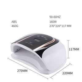 Professional 160W UV/LED Nail Lamp with Digital Timer – 54 Dual Light Beads
