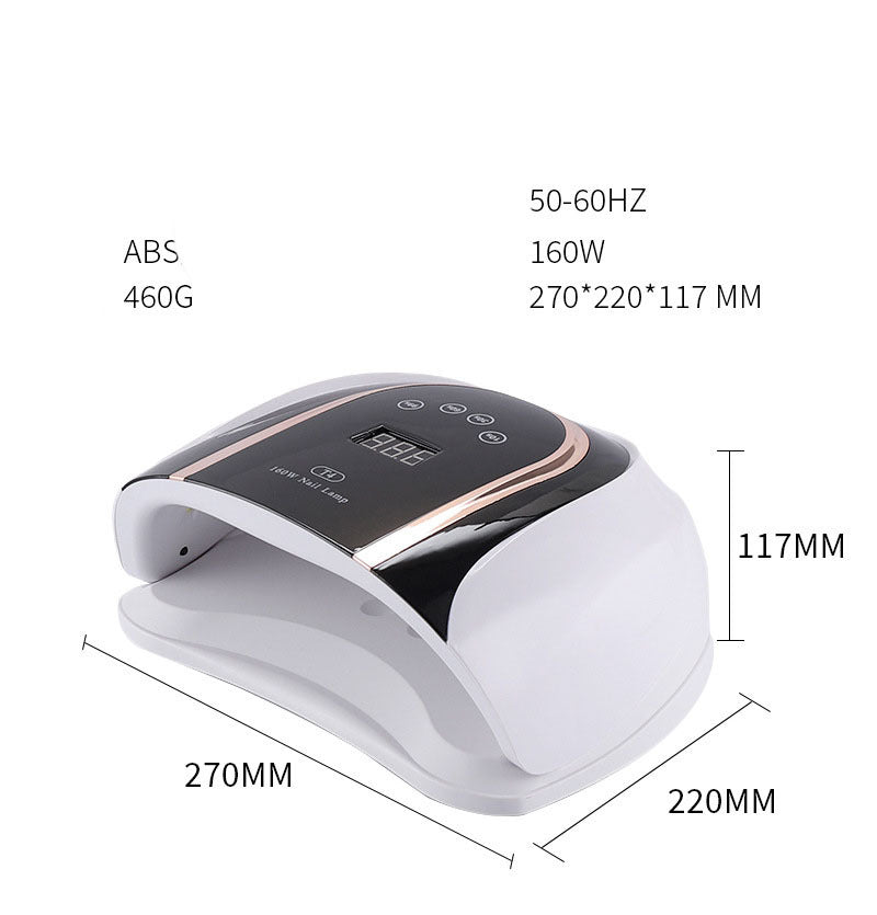 Professional 160W UV/LED Nail Lamp with Digital Timer – 54 Dual Light Beads
