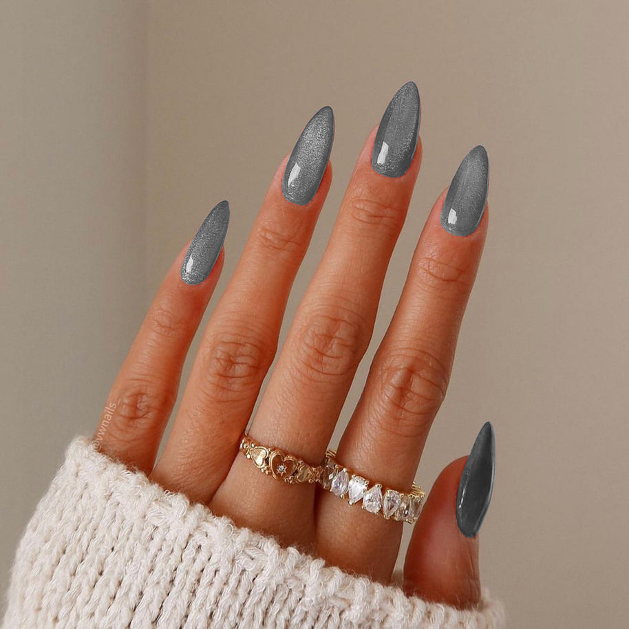 Purple Cat's Eye Press-On Nail - Waterproof Wearable Armor Set