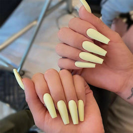 Solid Color Ballet Press On Nails - 24PC Long Length Set
