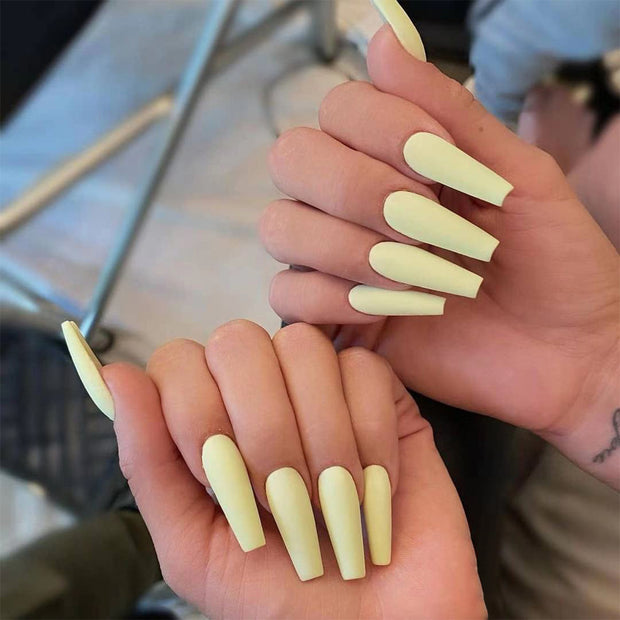 Solid Color Ballet Press On Nails - 24PC Long Length Set
