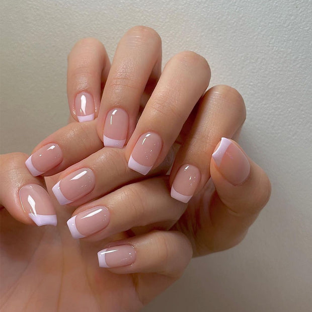Starry Sky Short Square Nail Tips - European Square Press On Nails