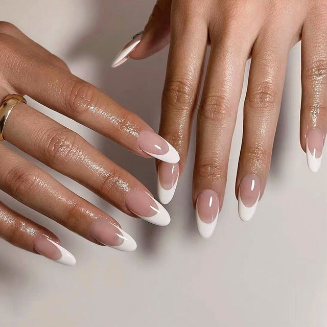 Wearable French White Tips - Medium Length Nail Patches
