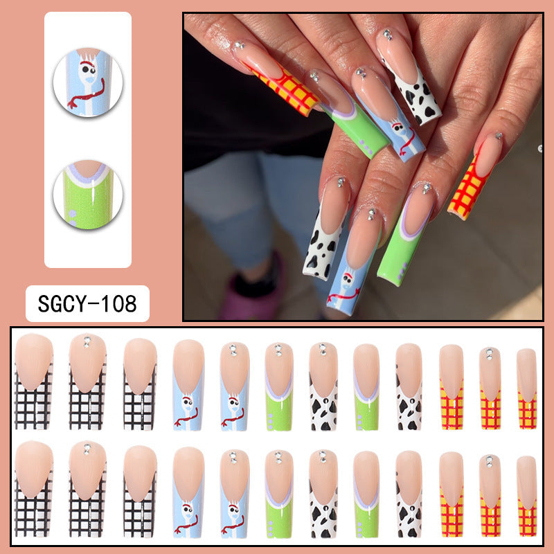 Long Pointed Gradient Nails - Blooming Electroplated Tips