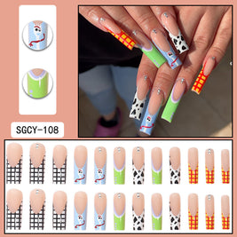 Long Pointed Gradient Nails - Blooming Electroplated Tips