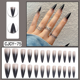 Long Pointed Gradient Nails - Blooming Electroplated Tips