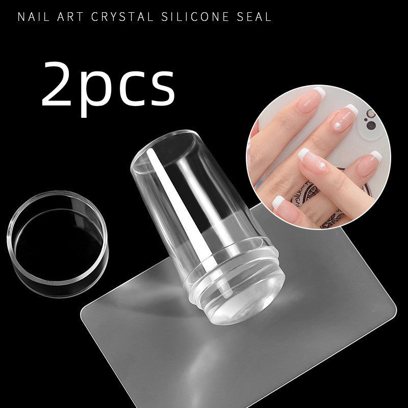 Silicone Nail Stamp Set – Transparent French Seal for Perfect Manicures