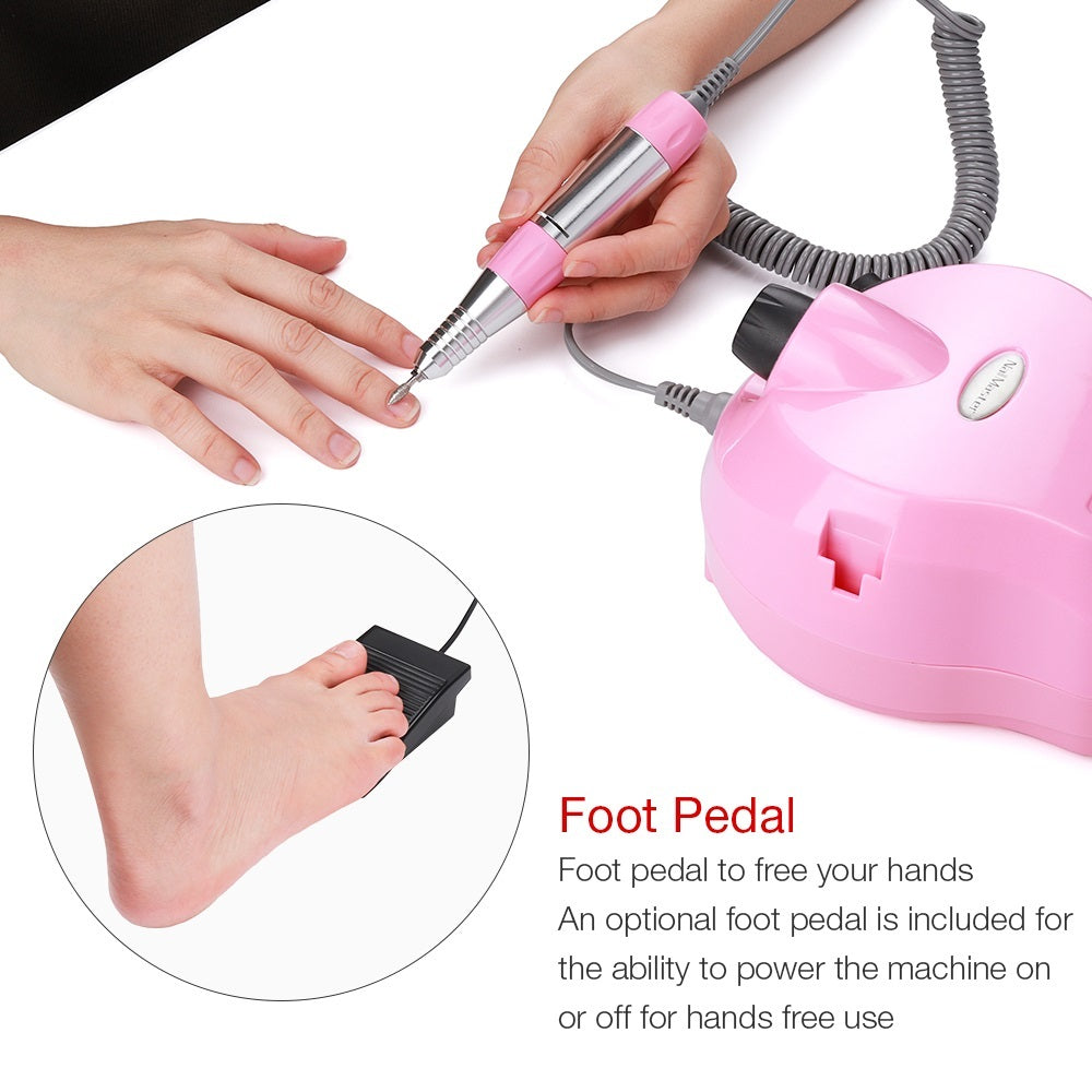 Salon-Grade Electric Nail Polisher - Complete Kit with Foot Control