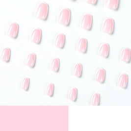 Classic French White Edge Nails - Pink ABS Press-On Set