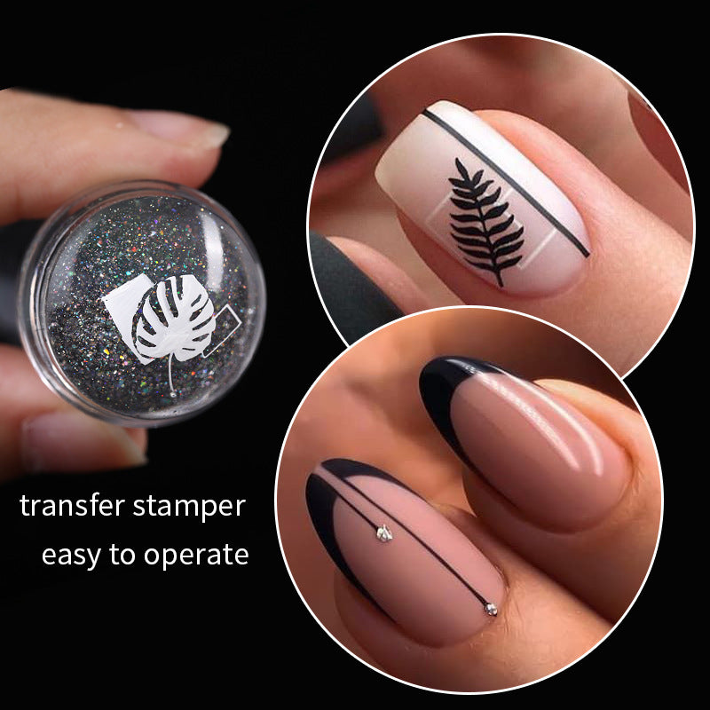 Transparent Nail Stamp Laser Seal – Colorful Handle Magic Printing Tool