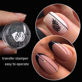 Transparent Nail Stamp Laser Seal – Colorful Handle Magic Printing Tool