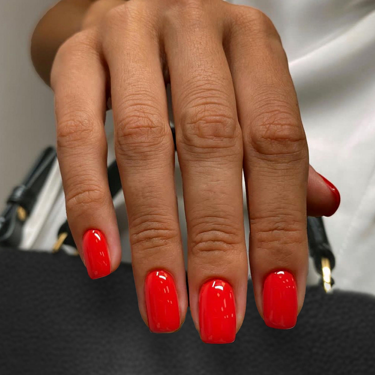Short Square Solid Color Press On Nails - Simple Wearable Nail Armor Set