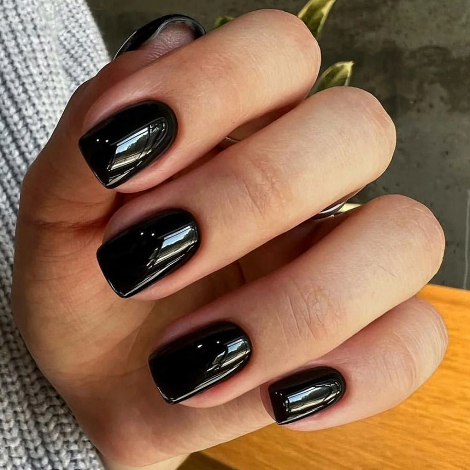 Short Square Solid Color Press On Nails - Simple Wearable Nail Armor Set