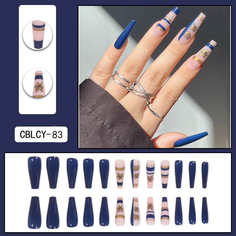 Long Pointed Gradient Nails - Blooming Electroplated Tips
