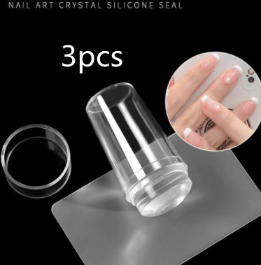 Silicone Nail Stamp Set – Transparent French Seal for Perfect Manicures