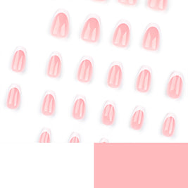 Classic French White Nail Tips - Short Pointed Press-On Set