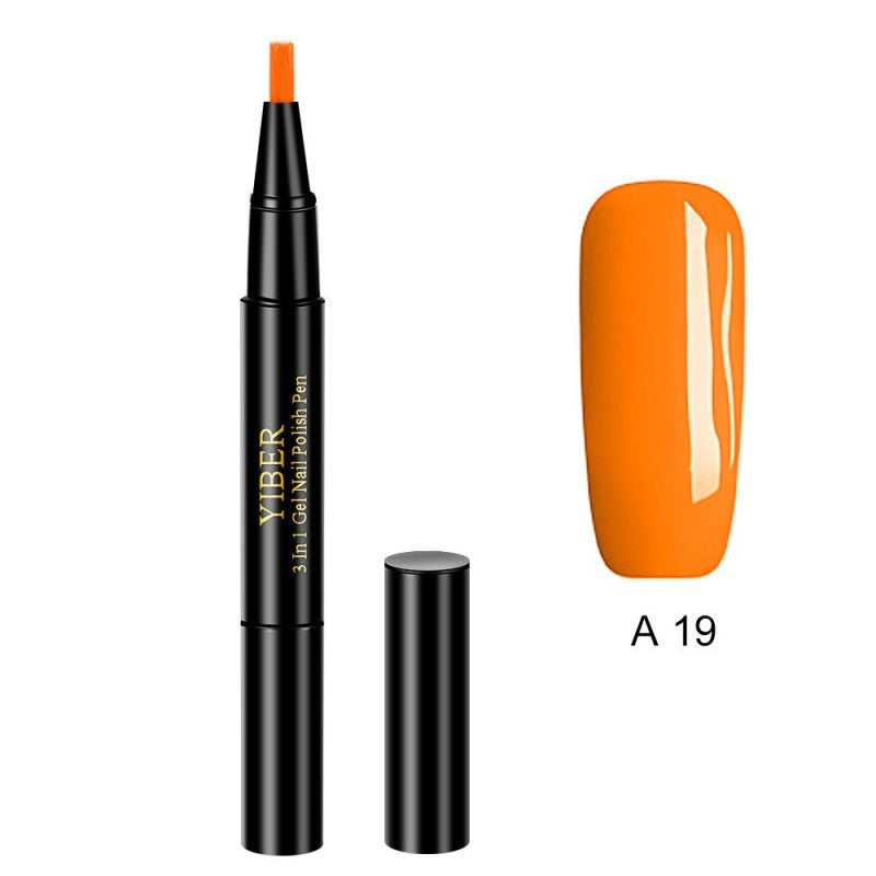 Multicolor Nail Art Pens - 5pc 3-in-1 Polish & Glue Set