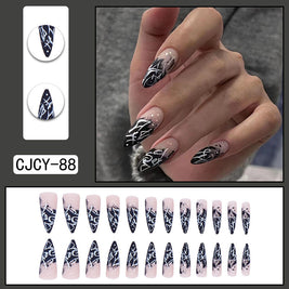 Long Pointed Gradient Nails - Blooming Electroplated Tips