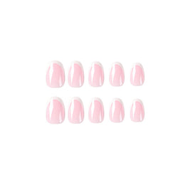 Classic French White Edge Nails - Pink ABS Press-On Set