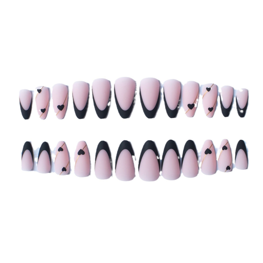 Almond French Nails - Frosted European & American Style