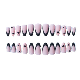 Almond French Nails - Frosted European & American Style