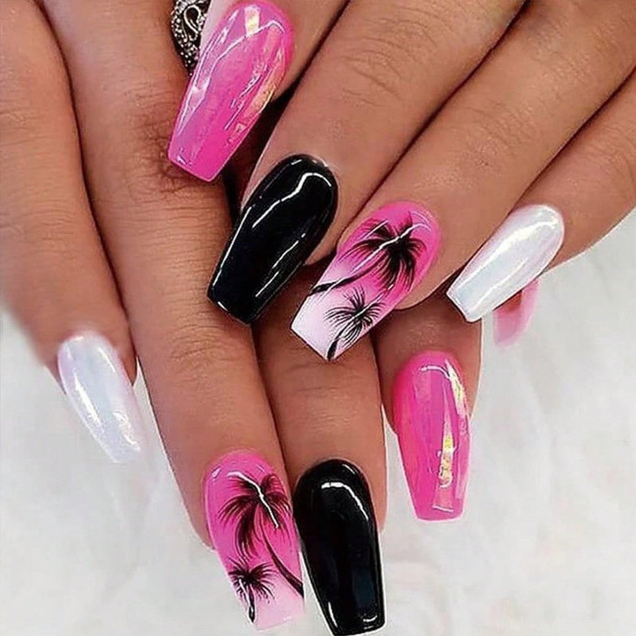 Almond Wear Nails - Simple Glossy Fake Nail Tips