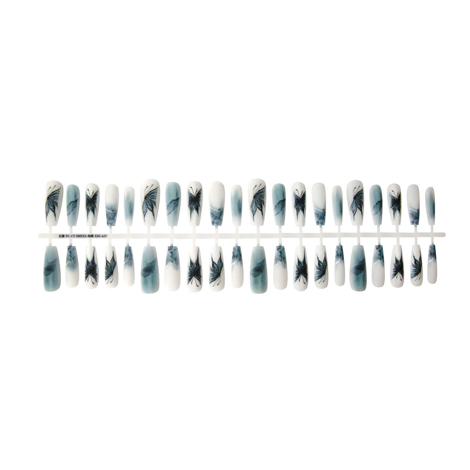New Chinese Style Nail Tips - Long Ladder Frosted Set