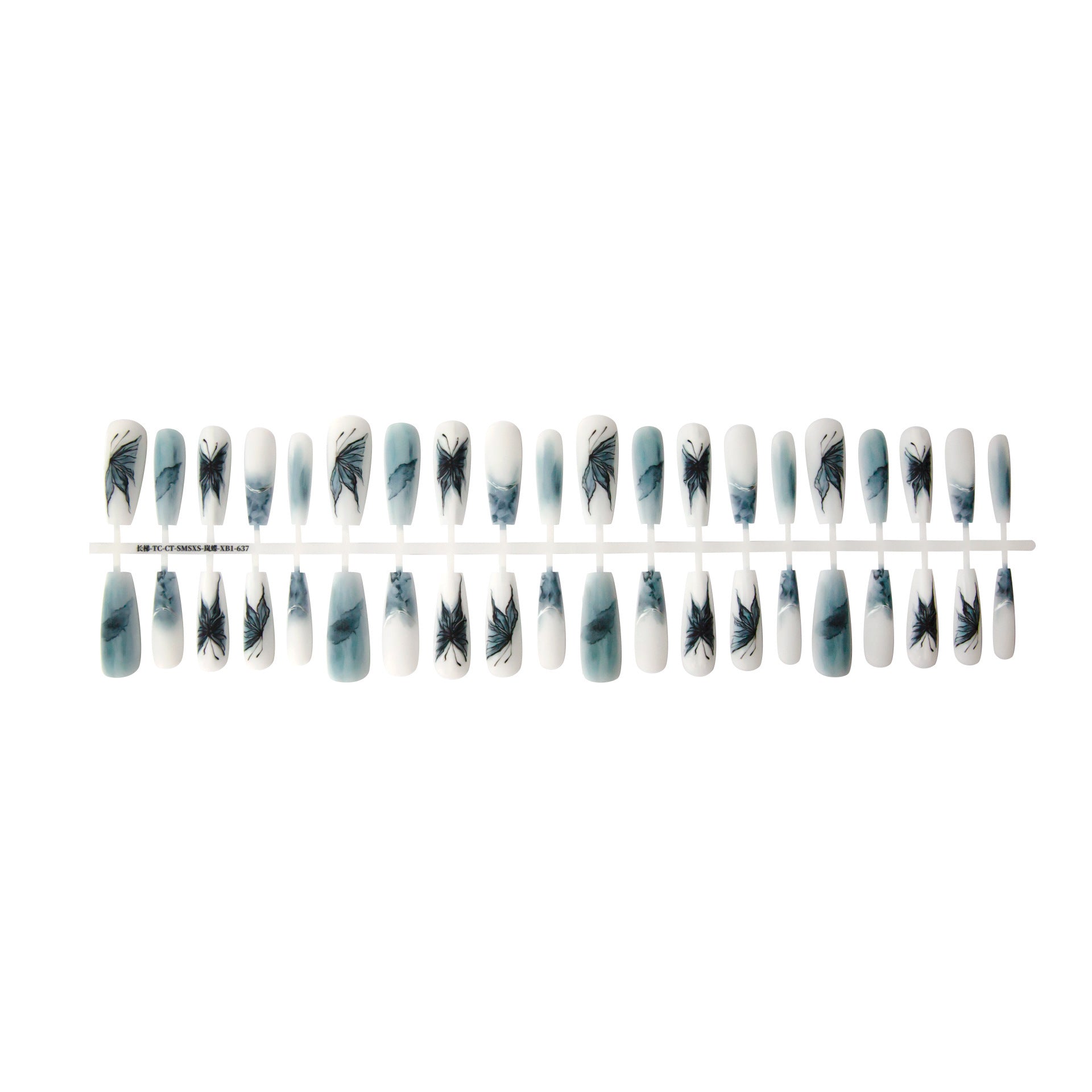 New Chinese Style Nail Tips - Long Ladder Frosted Set