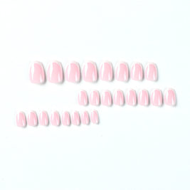 Classic French White Edge Nails - Pink ABS Press-On Set