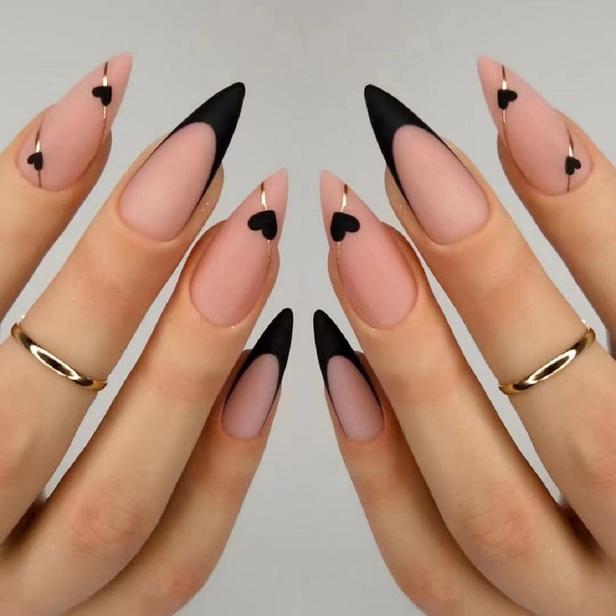 Almond French Nails - Frosted European & American Style