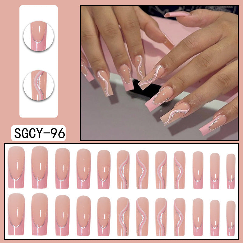 Long Pointed Gradient Nails - Blooming Electroplated Tips