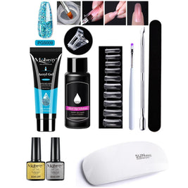 7-Piece Nail Extender Kit - UV/LED Crystal Resin Set