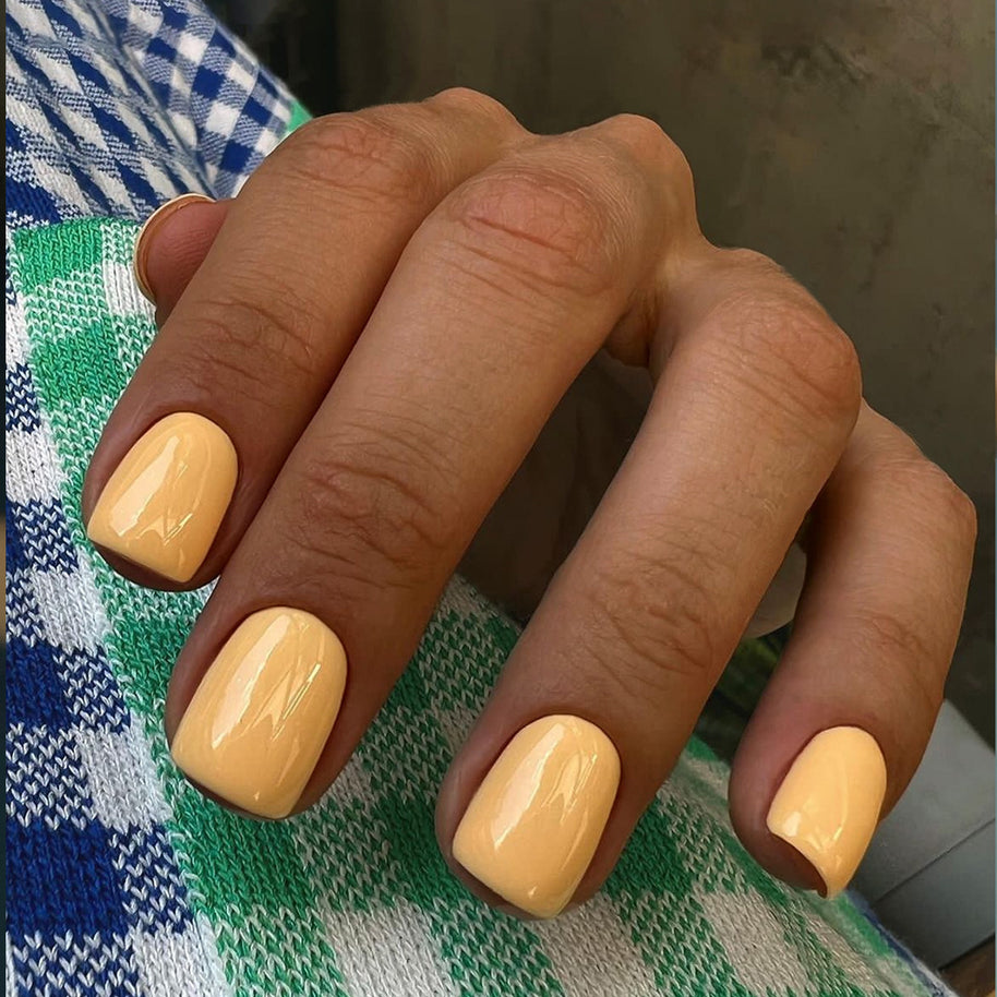 Short Square Solid Color Press On Nails - Simple Wearable Nail Armor Set