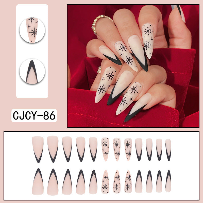 Long Pointed Gradient Nails - Blooming Electroplated Tips