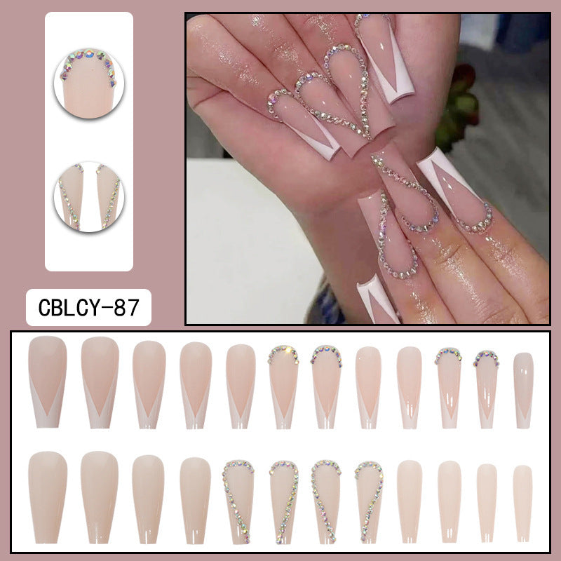 Long Pointed Gradient Nails - Blooming Electroplated Tips