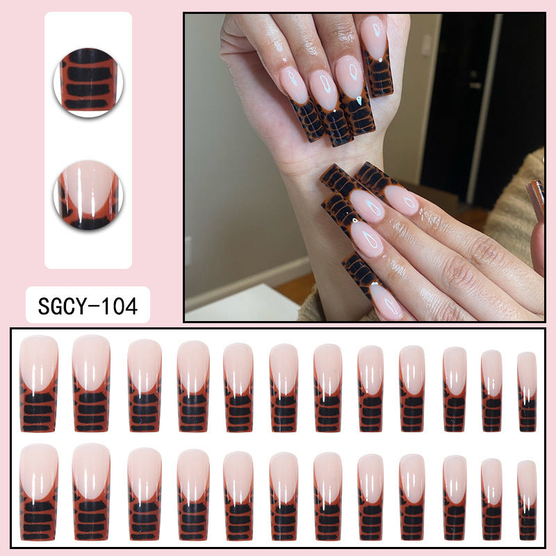 Long Pointed Gradient Nails - Blooming Electroplated Tips