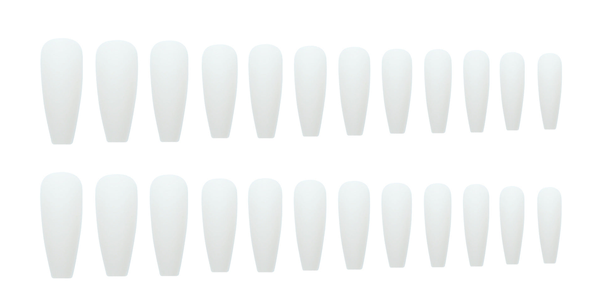 White Long T Nail Tips - Professional T-Grinding Design