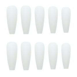 White Long T Nail Tips - Professional T-Grinding Design