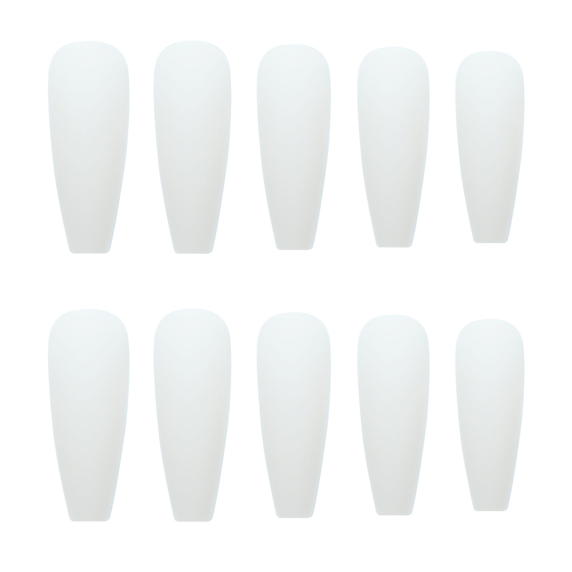 White Long T Nail Tips - Professional T-Grinding Design