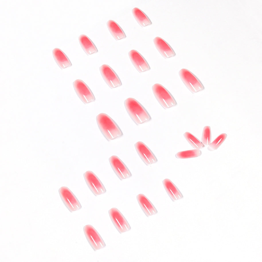 Powder Blusher Nail Tips - Soft Rose Gradient Design