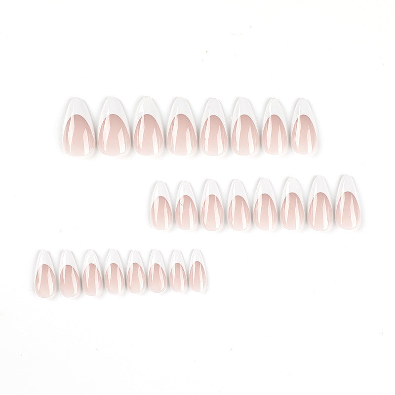 Simple French White Edge Nail Patch Manicure